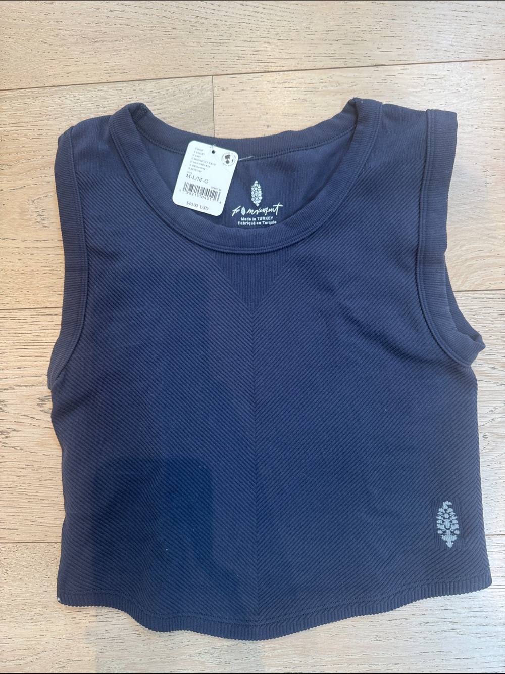 FP Movement by Free People Navy Ribbed Kids Tank Top